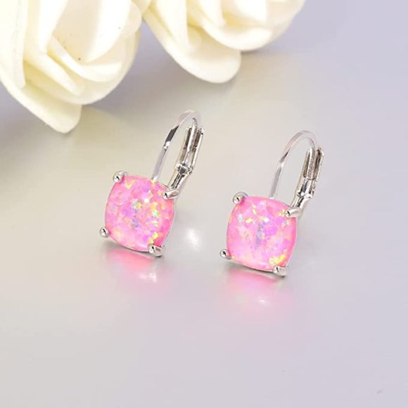 Gold Opal Drop Earrings - Picture 3 of 4